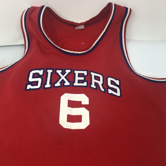 NBA Other - VTG NBA 80’s JULIUS DR.J ERVING PHILADELPHIA SIXERS MEDALIST SAND-KNIT JERSEY XL